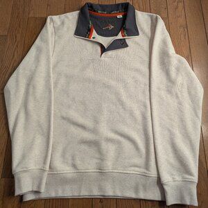 Orvis Men's Quarter Zip Pullover Signature Sweatshirt Size LARGE Light Zip Snap
